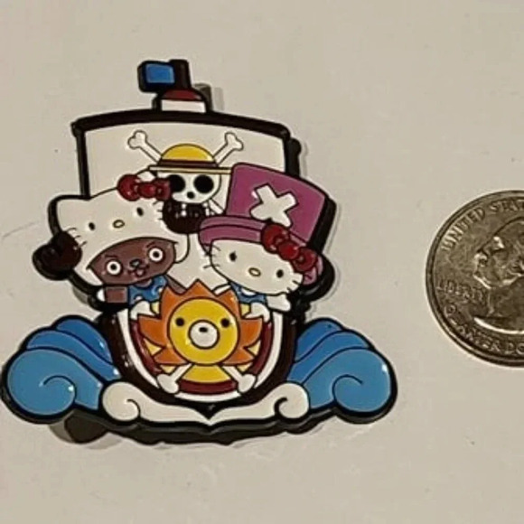 Hello Kitty x One Piece Pirate Ship Enamel Pin – Adorable Crossover Collectible! - Picture 4 of 5